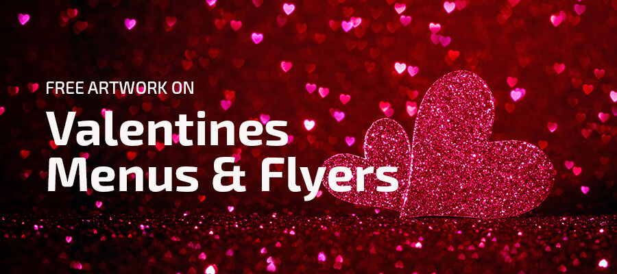 Valentine menus and flyers with free artwork